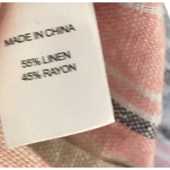 Drew Jumpsuit Women's Size Small Blue Pink Stripes Linen Blend Split Legs - Picture 8 of 9